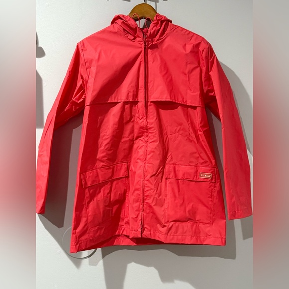 L.L. Bean Women’s Rain Coat, Jacket, Parka, Petite Medium‎ Pink 0NX09 Q - Picture 1 of 8